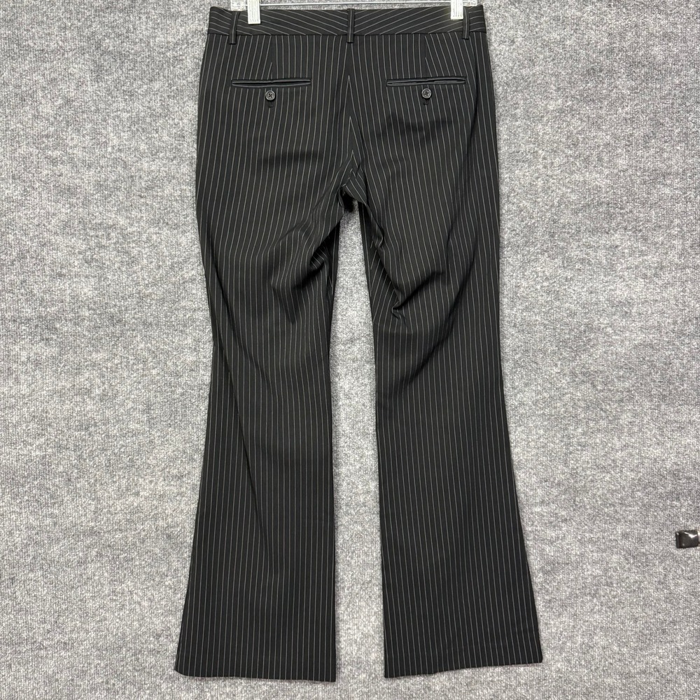 Express Design Studio Editor Pants Women 4R Black Pinstripe Flare Leg Workwear - Picture 2 of 14